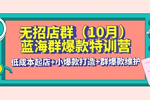 无招店群·蓝海群爆款特训营(10月新课) 低成本起店+小爆款打造+群爆款维护