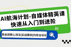 AI航海计划-自媒体精英课 入门到进阶 首创调教心流法|实战案例|内容自动化