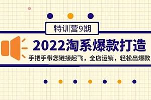 2022淘系爆款打造特训营9期:手把手带您链接起飞,全店运销,轻松出爆款
