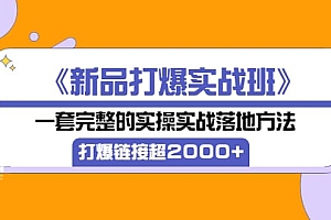 《新品打爆实战班》一套完整的实操实战落地方法,打爆链接超2000+(38节课)