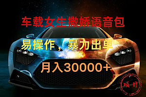 车载女生撒娇语音包,暴力出单,易操作,月入30000+