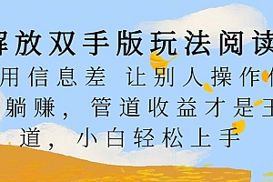 解放双手版玩法阅读,利用信息差让别人操作你来躺赚,管道收益才是王道,小白轻松上手