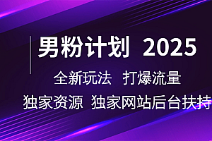 男粉计划2025全新玩法打爆流量 独家资源 独家网站 后台扶持